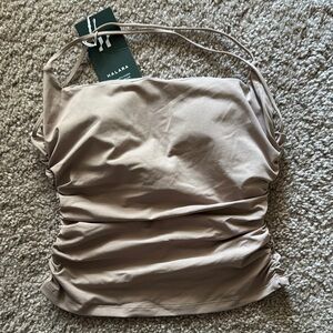 HALARA Tan Fitted Ruched Camisole